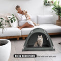 Nockovi Anti-Anxiety Open Pet Tent, Calming Hideaway Monitoring Bed for Cats & Small Dogs, Breathable Mesh, Tool-Free Setup, Indoor Outdoor Travel, Grey