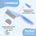 Dog Face Comb, Flea Comb for Dogs, Fine Tooth Tearstain Remover, Removes Crust and Mucus, Face Brush for Poodles & Other Breeds, Grooming Comb for Pets, Large + Small [We Love Doodles]