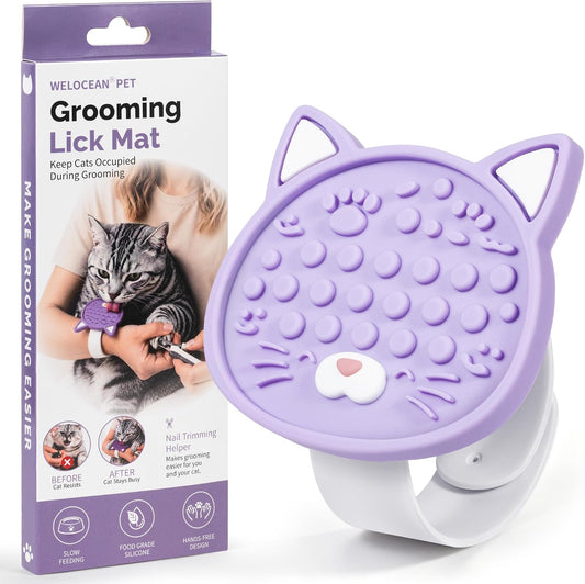 Handheld Cat Lick Mat for Nail Trimming, Cat Grooming Accessory