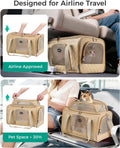 CarryTip Cat Carrier Airline Approved 17x11x9.5 Inches, Top Expandable Soft Sided Pet Travel Carrier for Cats & Small Dogs, Fits Under Airline Seat with Locking Zippers, Brown