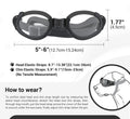 PETLESO Dog Goggles Medium Breeds, Clear UV Protection Dog Sunglasses with Black Replaceable Lenses, Adjustable Dog Glasses for Outdoor Activities Hiking/Camping Windproof Pet Eyewear