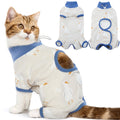 DENTRUN Cat Surgery Recovery Suit Female Male Soft Onesie, Kitten Surgical Collar Cone Alternative Shirt, Abdominal Wounds Anti-Licking Pajama for Small Pets Spay, Cat Body Suit Post Surgery