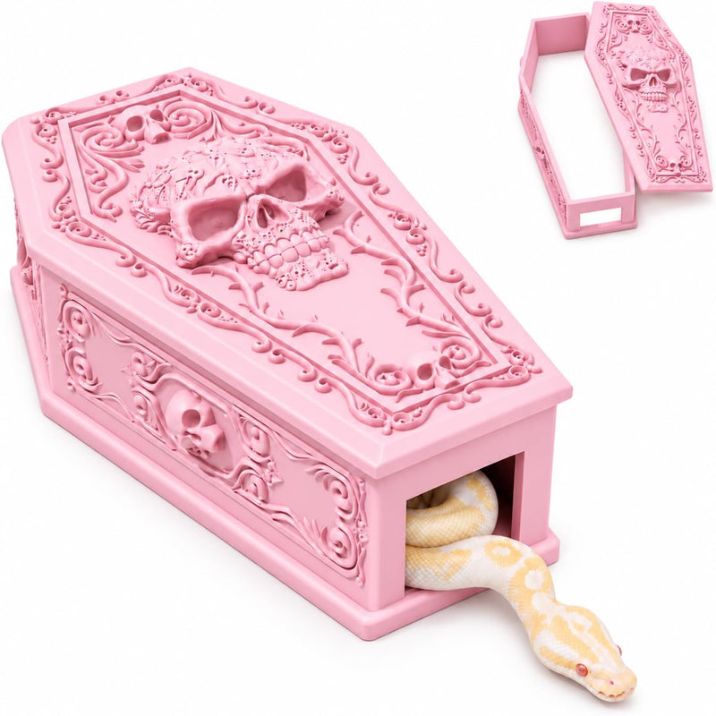 Westant Gothic Coffin Reptile & Amphibian Habitat Hideouts (Pink, L)