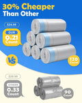 120 Count Automatic Cat Litter Box Liners Bags Compatible with NeakasaM1 Petpivot Autoscooper 11/12 and Similar Open-Top Self-Cleaning Cat Litter Box, Drawstring Handle Heavy Duty Leak-proof, 27*13in