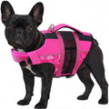 ASENKU Dog Life Jacket with Reflective Stripes, Adjustable High Flotation Dog Safety Vest, Ripstop Pet Lifesaver for Swimming Boating, Lightweight Pet Life Preserver for Medium Dogs (Rose Red, M)