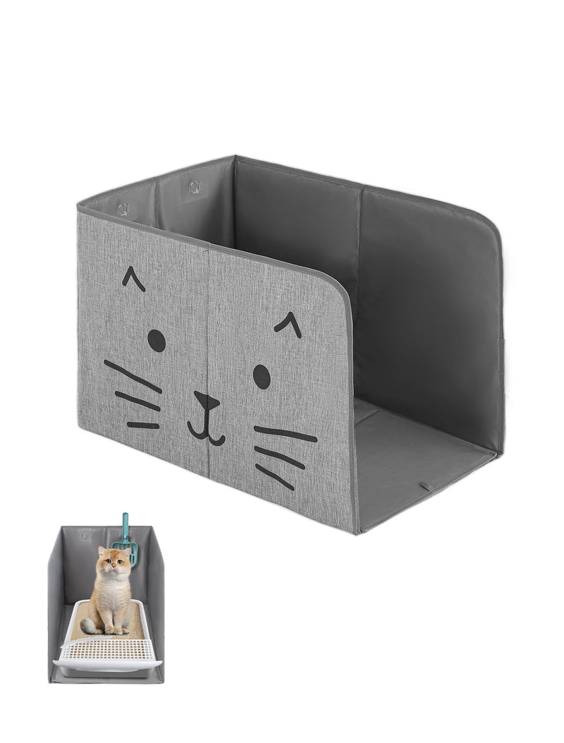 Coorganisers Waterproof Cat Litter Box Enclosure Splash Guard with Removable Mat, Cat Box Enclosure with 2 Hooks for Scoop, Anti-Leakage, Dust Control, Easy to Clean-24.02 x 16.14 x 16.14 inches