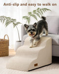 Aodisman Dog Stairs for Small Dogs,3 Step Dog Ramp for Couch and Bed,Pet Stairs with Non-Slip Bottom for Old Cats,Indoor Pet Steps,Comfort,Durable,15.4" H,Blue