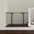 Mumeasy Baby Gate Extra Wide, 29.7-51'' Pressure Mounted Dog Gate with Walk Thru Door, Auto Close Pet Gate for House, Stairs, Doorways,Black