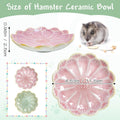 BNOSDM Shallow Ceramic Hamster Food Dish 2 Pcs Small Animals Food Bowl Sunflower Feeding Dishes for Gerbils Mice Rats 4.
