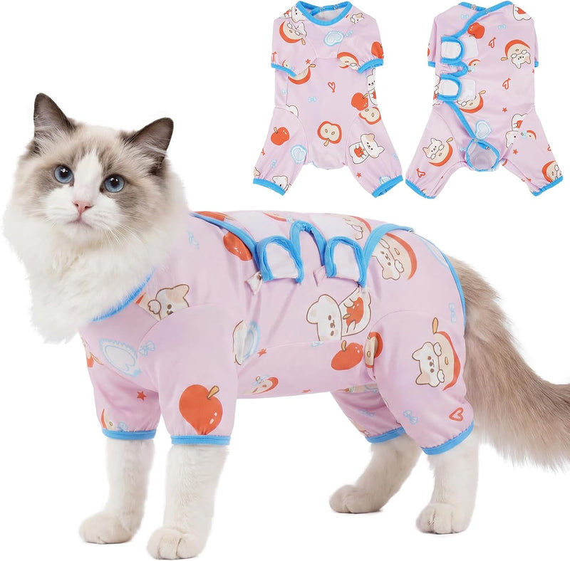 ROZKITCH Cat Recovery Suit, Full Coverage Anti Licking Onesie for Cats, Anti Shedding Overgrooming Wrap Full Body Jumpsu