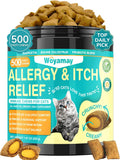 Woyamay Cat Allergy Relief for Cats, 500 Crunchy & Creamy Chews