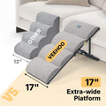 Veehoo Foldable Dog Ramp for Bed Couch Large Dogs, Adjustable 12-20'' High