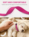 Joytale Dog Collars for Small Dogs, Feather-Light Double-Sided Reflective Nylon Collar for Night Safety, Adjustable Quick-Release for Growing Puppies, Hotpink, S (5/8" Width)