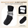 Suspender Boots for Small Dogs, Ultra-Lightweight Waterproof Anti-Slip Puppy Shoes, Adjustable Paw Protector with Reflec
