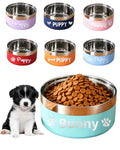 Personalized Dog Bowls with Name, BUGMKCS Customized Steel-stanless Pet Water Bowls for Both Cat & Dog, Engraved Dog Water Bowl, Durable Cute Double Layer Reinforcement Cat Food Bowl for Pets Gifts