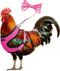 Chicken Harness and Leash Set,Hen Pink Vest Escape Proof for Duck Goose Rooster