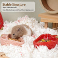2 Packs Strawberry Ceramic Hamtser Food Bowls Wet&Dry Use(Pink+Red)