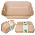 Twlead Disposable Cat Litter Box (5-Pack with 1-Towel) Eco Friendly 100% Recycled Paper Cat Tray,16.14 X11.81X3.94 Inch (Brown)