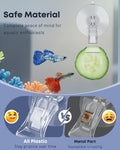 Pawfly 6 Pcs Aquarium Suction Cups with Clips, Aquarium Suction Cup Clips, Clear Plastic Fish Feeding Tool, Plant Leaf S