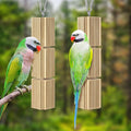 DBNESS 2 PCS Bird Chew Toys, Parrot Foraging Toys with Beak Grinding & Relieve Boredom, Natural Wooden Hanging Blocks To