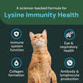 VETRISCIENCE Extra Strength Lysine Immunity Health Chews - Immunity Supplement for Cats of All Ages - Supports Immune Function, Eye Health & Cardiovascular Function - 120 Count