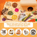 YIXUND Rabbit & Guinea Pig Toys - Natural Timothy Hay & Apple Wood Sticks for Teeth Care - Handmade for Hamster, Bunny, 