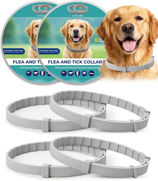 4 Pack Flea & Tick Collar for Small Dogs Under 18 lbs, Adjustable Puppy Collar with Natural Essential Oils, Waterproof L