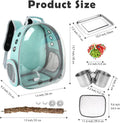 Bird Backpack, Bird Carrier Travel Cage with Perch, Portable Wildbird Carrier Bag, Parrot Parakeet Cockatiel Cage with Food Bowl & Stainless Steel Tray for Conures Budgie Canary Lovebirds Small Animal
