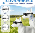 Dog Sunglasses for Medium Breeds, Outdoor UV Protection Pet Glasses with Adjustable Temples & Straps, Medium Dog Sun Gla