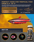 Ultra Fresh Tetra Fish Food, Slow Sinking, All Natural Ingredients, Wild Sword Prawns, Spirulina, Color Enhancement, Sma