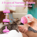 Xuanda Pet Feeding Bottle,3 Pack 60ml Nursing Bottle, 3 Sizes Nipples with Ventilation Valve Resistant Tearing Perfect for Puppies, Kittens, Small Wildlife (Pink)