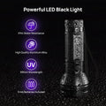 UV Flashlight Black Light, Consciot 51 LED 395nm Ultraviolet Blacklight, Portable Torch Light Pet Urine Detector for Dog/Cat Urine, Dry Stains, Bed Bug, Resin Curing, Matching with Pet Odor Eliminator