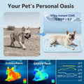 GASUR Cooling Mat for Dogs, Q-Max>0.5 Instant Temp Drop Dog Cooling Mats for Medium Dogs&Cats, Cooling Pad for Dog - Indoor Outdoor Travel Use, Snag Resistant，Machine Washable&Anti-Slip, 28"X22" Blue