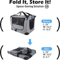 Prutapet Large Cat Carrier 24"x16.5"x16.5" Portable Dog Crate for Small Medium Dogs Collapsible Traveling Pet Crate with Collapsible Bowl