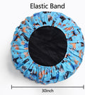 Hoopttay Round Replacement Dog Bed Covers Elastic Edged Washable Pet Bed Protector with Cute Dog Pattern Design for Small & Medium Pet Beds, Cover Only (Blue, 30×9.8 Inch)