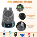 YUDODO Dog Front Carrier Backpack, Adjustable Breathable Pet Carrier for Small Dogs Cats, Ventilated Puppy Back Pack with Safety Belt, Lightweight Doggy Backpack for Hiking Outdoor (Black, M)