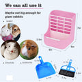 HERCOCCI Rabbit Hay Food Bin Feeder and Bunny Water Bottle Set, Hay Food Feeder Bowls Manger Rack with 500ml Hanging Wat