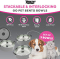 Healthy Human Travel Pet Bento Bowls - Human-Grade Stainless Steel & BPA-Free, Leak-Proof Water & Food Container Set for