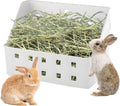 kathson Rabbit Hay Feeder Small Hay Manger Less Wasted Grass Holder Rack Food Dispenser Small Animal Plastic Bowl for Ra