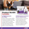 Zymox Enzymatic Ear Wipes and Ear Solution for Dogs and Cats - Product Bundle - for Dirty, Waxy, Smelly Ears and to Soot