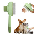 KHQBG Cat Hair Brush & Dog Brush, Deshedding Brush for Long or Short Haired Pets, Removes Loose Fur, Durable Stainless Steel & ABS Design (green)