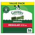 Greenies Veterinarian-Recommended Adult Natural Dental Dog Treats Regular Size, Dog Dental Chews, Original Flavor, 36 oz. Pack, 36 Count