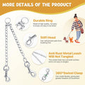 PETTOM Heavy Duty 2 Way Dog Lead Metal Chain Double Pet Clip Leash Coupler 360° Swivel No Tangle Double Dog Walking & Tr