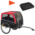 PawHut Dog Bike Trailer, Pet Cart Bicycle Carrier with 20" Air Tires, Quick-Release Wheels, Reflectors, Flag, Dog Cart for Bicycle, for Small and Medium Breeds, Supports up to 44 lbs