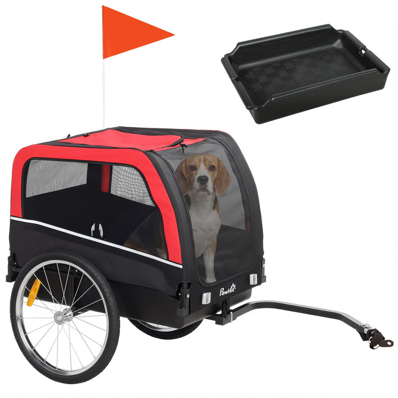 PawHut Dog Bike Trailer, Pet Cart Bicycle Carrier with 20