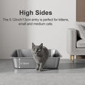 Idymere Stainless Steel Litter Box with High Sided, Metal Cat Litter Box, Odor-Free, Non-Stick Litterbox Pan, Easy to Clean Pet Supplies Toilet Tray for Indoor Cats, Kittens or Multicat Homes