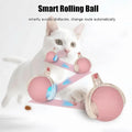 molxiobul Interactive Dog Cat Toy Ball, Upgraded Rechargable Rolling Pet Ball with 2 Tails, Smart Automatic Moving Toy for Bored Indoor Kitty Puppy -Pink