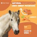 Horse Treats - Sweet Potato & Carrot 16 oz. | All Natural, Dehydrated Treat | Made in The USA for Horses, Ponies, Donkey