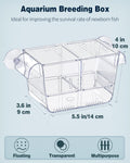 Pawfly Aquarium Fish Breeding Box, Fish Tank Hatchery Incubator with 6 Suction Cups Acrylic Hatching Box for Baby Fish S