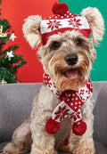 Dog Hat & Scarf Set, Dog Knitted Hat Pet Christmas Winter Warm Caps Cute Accessories Neck Ear Warmer Hood Warm Scarf Par